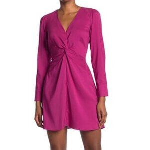 New w/Tags - Parker Knot-Front, Long Sleeve Dress - 70s Secretary Style, Pink, L